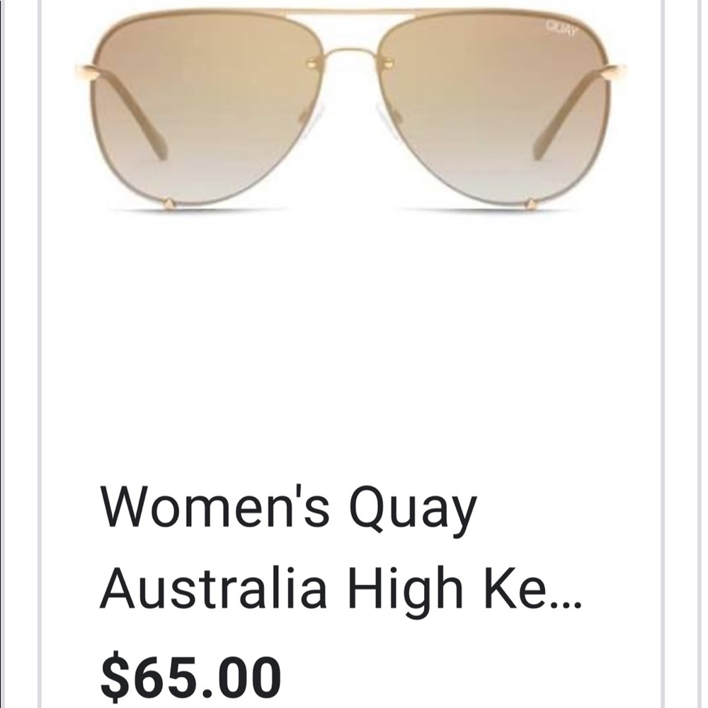 Brand NWT Quay Australia high key rimless gold